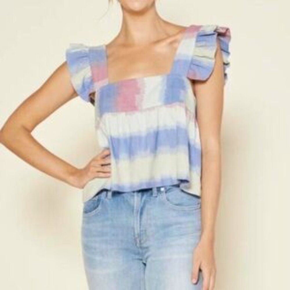 Outerknown Astrid Ruffle Sleeve Babydoll Top